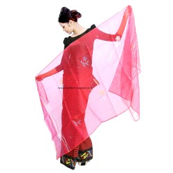 Classy Red colour  Silk Rani Phi Handmade Traditional Shawl 